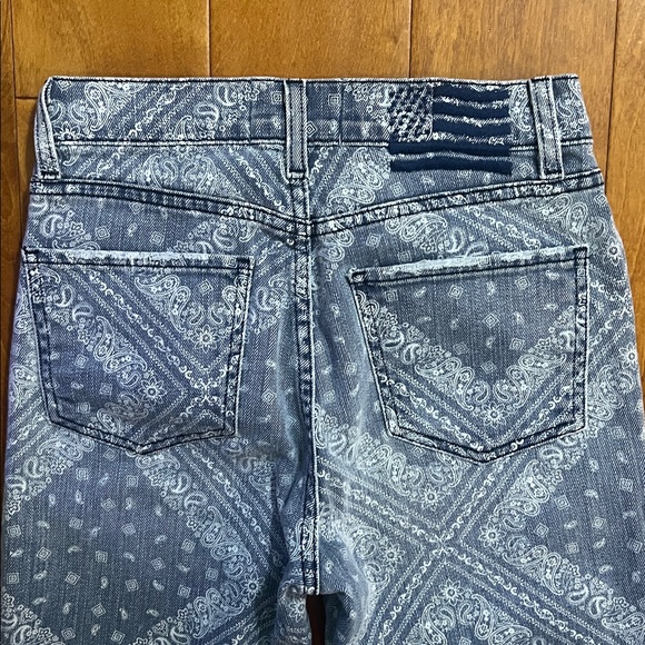 Revice La La Land Jeans Blue Bandana Print Distressed Skinny USA Premium Denim - Picture 9 of 13